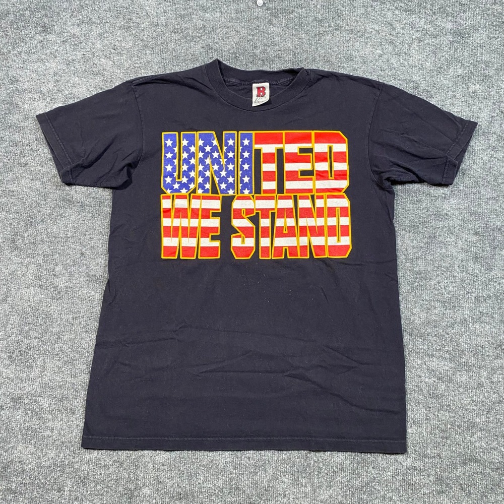Best Sportswear United We Stand American Flag Graphic T-Shirt Mens Medium Black